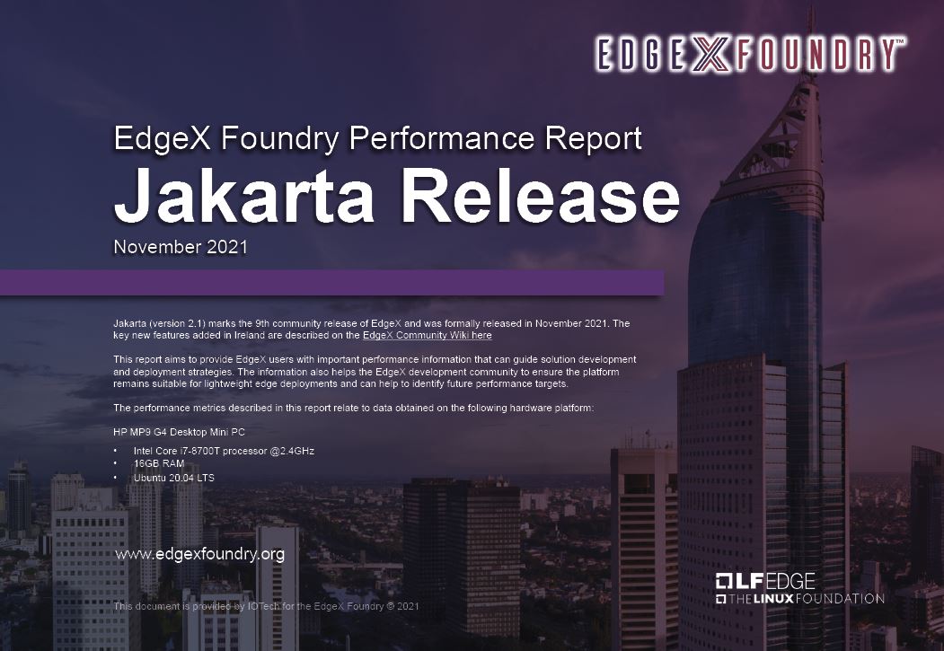Performance Document for Jakarta Release | IOTech Systems